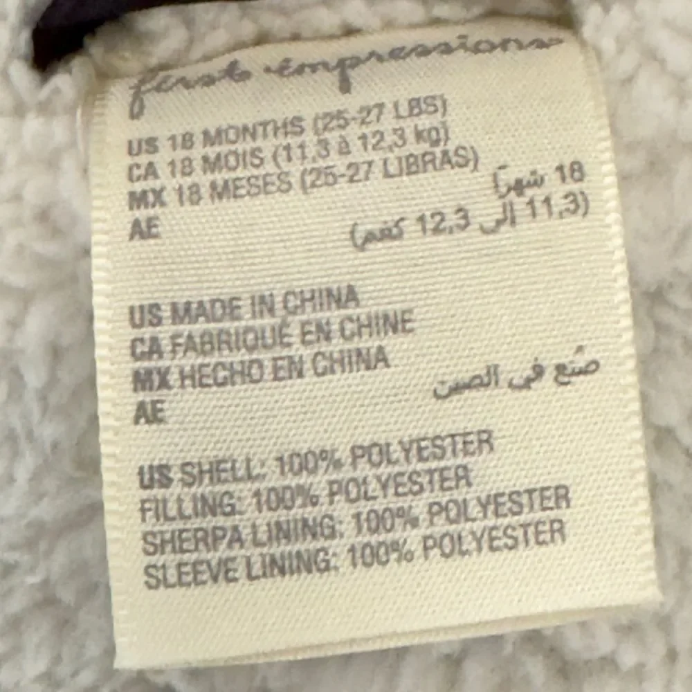 First Impressions Toddler Kids Star Print Winter Puffer Coat. 18 Months.